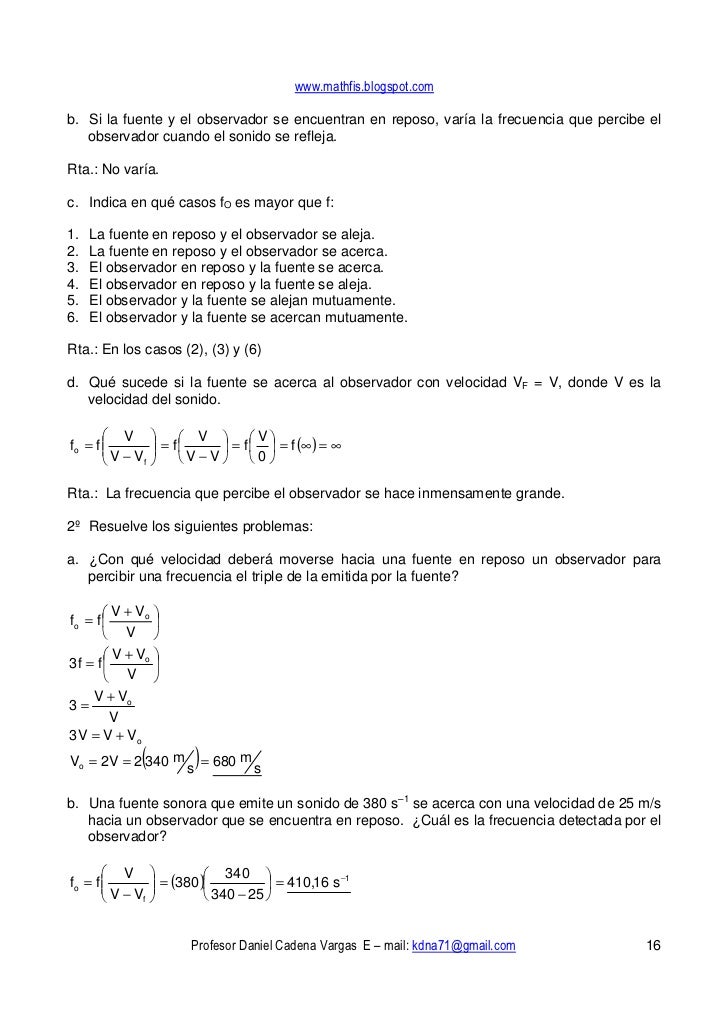 Efecto Doppler F rmulas y c lculos